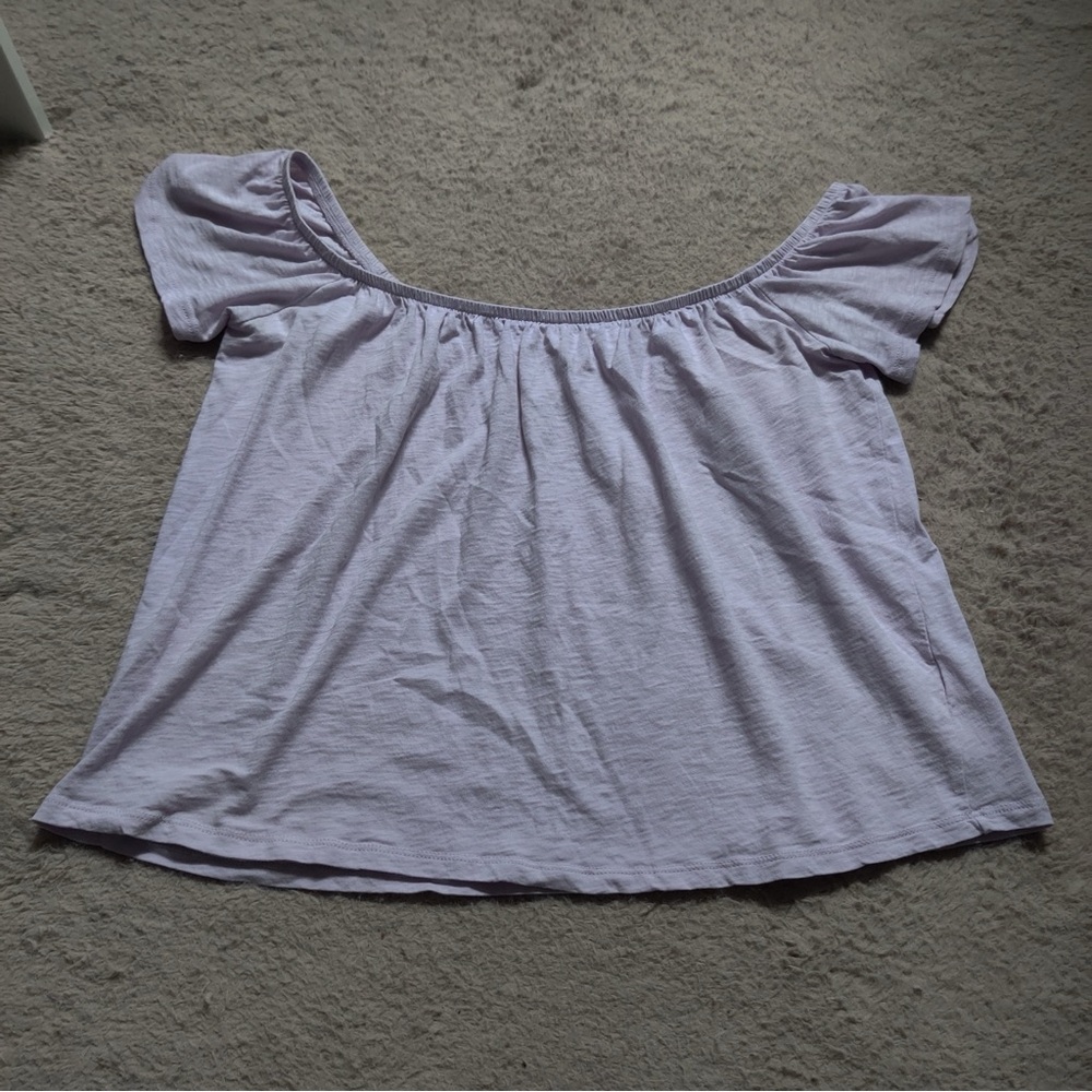Garage Lavender Off-Shoulder Crop Top